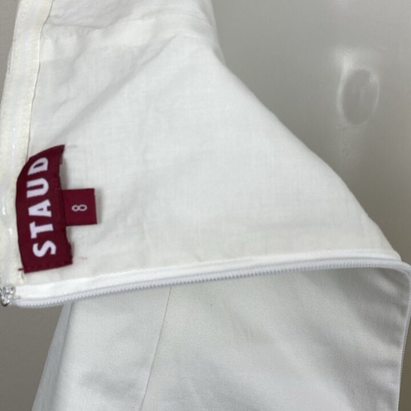 STAUD Haven Halter Neck Dress Ivory Pockets Stretch - Picture 6 of 10